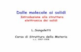 Introduzione alla struttura elettronica dei solidi L ...dmf.unicatt.it/~sangalet/struttura2/dalle_molecole_ai_solidi_2008.pdf · Corso di Struttura della Materia a.a. 2007-2008. La