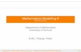 Mathematical Modelling-II pubudu/mode3.pdfآ  Department of Mathematics University of Ruhuna â€” Mathematical