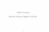Elliptic Functions Riemann surfaces of algebraic . · PDF file 2016-03-30 · Riemann surfaces of algebraic functions. 1 ... In algebraic geometry, it is called a non-singular algebraic