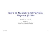 Intro to Nuclear and Particle Physics (5110)jui/5110/y2009m03d11/mar11.pdfIntro to Nuclear and Particle Physics (5110) March 11, 2009 Mostly: Nuclear Shell Model 3/11/2009 2 Nuclear