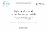 Probing foam acoustics with coherent lightmesoimage.grenoble.cnrs.fr/IMG/pdf/wintzenrieth13.pdf · F. Wintzenrieth, S. Cohen-Addad, M. Le Merrer & R. Höhler GdR MesoImage December