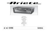 نرف 986 - Ariete Store · IT - 4 - Nota: Grazie alla funzione ventilazione l’aria calda ventilata assicura una ripartizione uniforme della temperatura e, permette una cottura