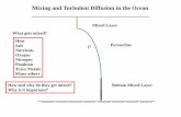 Mixing and Turbulent Diffusion in the Ocean€¦ · Turbulent Diffusion in the Ocean. f Mixing in Water Mass Formation and Transport. Water is cooled by air sea exchange. Dense water