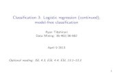 Classi cation 3: Logistic regression (continued); model ... ryantibs/datamining/lectures/22-clas3.pdf 1Kohonen (1989), \Self-Organization and Associative Memory" 18. 2.Choose a training