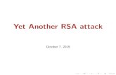 Yet Another RSA attack - University Of Maryland...3.Zelda is sending messages to Carol using (1147;126) If some pair was rel prime then can use prior slide technique. 35 = 5 7 100