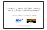 TheO 2(a Δg)Venus nightglow$intensity: … · 2016-05-02 · Chen$et$al.,$2011 VIRTIS&data Solar$activity$ VIRTIS$data$havebeen$acquiredduring$$ a$deep$solar$minimum(20062008).$