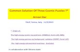 Common Solution Of Three Cosmic Puzzles ?* Arnon Dar · 2015-09-10 · Common Solution Of Three Cosmic Puzzles ?* Arnon Dar TAUP, Torino, Italy 11/9/2015 In collaboration with Shlomo