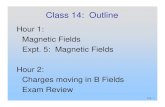 Hour 1: Magnetic Fields Expt. 5: Magnetic Fieldsocw.mit.edu/courses/physics/8-02-physics-ii-electricity-and-magnetism-spring...Expt. 5: Magnetic Fields Hour 2: Charges moving in B