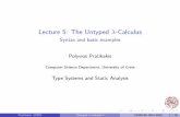 Lecture 5: The Untyped -Calculushy490-40/Lecture05.pdf · Lectures on -calculus published in 1941 Also known for Church’s Thesis: ⋆ “Every effectively calculable (decidable)