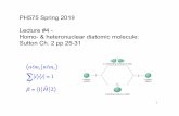 PH575 Spring 2019 Lecture #4 - Homo- & heteronuclear ...sites.science.oregonstate.edu/~tatej/COURSES/ph575/...PH575 Spring 2019 Lecture #4 - Homo- & heteronuclear diatomic molecule: