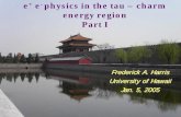 e physics in the tau – charm energy region Part Ifah/bestalks/Nordic1.pdf · The Beijing Electron Positron Collider L ~ ~5 ×1030 /cm2⋅s at J/ψpeak E cm~2-5 GeV A unique e+e-machine