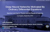 Deep Neural Networks Motivated By Ordinary Differential ... Ordinary Differential Equations Machine Learning for Physics and the Physics of Learning Los Angeles, September, 2019 ...