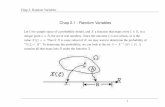 Chap 2.1 : Random Variables - Ryerson Universitycourses/ee8103/Chap2.pdf · 2010-08-27 · Chap 2: Random Variables Chap 2.1 : Random Variables Let Ω be sample space of a probability