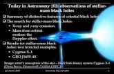 Today in Astronomy 102: observations of stellar-mass black ...dmw/ast102/Classes/Lect_15b.pdf · High-energy light from stellar-mass black holes X-ray or γ-ray emission. High-energy