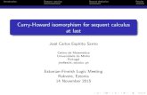 Curry-Howard isomorphism for sequent calculus at lastcs.ioc.ee/logic-rakvere/espiritosanto-slides.pdf · Introduction Sequent calculus Natural deduction Results Goal In the same sense