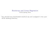 Bootstrap and Linear Regression - MIT OpenCourseWare€¦ · • The ﬁle studio12.r has code that will show you how load the data in salaries.csv • studio12.r also has sample