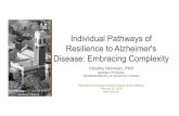 Individual Pathways of Resilience to Alzheimer's …...Resilience to Alzheimer's Disease: Embracing Complexity τimothy Hohman, PhD Assistant Professor Vanderbilt Memory & Alzheimer’s