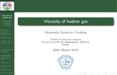 Viscosity of hadron gas - NISERbedanga/thesis/maneesha_presentation.pdf · Maneesha Sushama Pradeep Viscosity-A General Introduction Motivation System of hadron gases s Computational