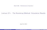 Lecture 27+. The Bootstrap Method: Simulation zuev/teaching/2013Spring... · PDF file Math 408 - Mathematical Statistics Lecture 27+. The Bootstrap Method: Simulation Results April