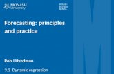 Forecasting: principles and practice · PDF file Estimation If we minimize Pn2 t (by using ordinary regression): 1 Estimated coe˚cients βˆ 0,...,βˆ k are no longer optimal as