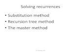 Solving recurrences Substitution method Recursion tree method The master 2012. 1. 4.آ  The master method