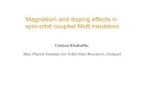 Magnetism and doping effects in spin-orbit coupled Mott ... · L-moment shape links magnetism and chemical bonding . Orbital moment L interactions: ORBITAL MAGNETISM c a b 1) non-Heisenberg