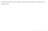 Large Deviations for Multi-valued Stochastic Diﬀerential ...jiagang.pdf · Large Deviations for Multi-valued Stochastic Diﬀerential Equations Joint work with Siyan Xu, Xicheng