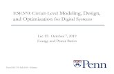 ESE370: Circuit-Level Modeling, Design, and …ese370/fall2019/handouts/lec...ESE370: Circuit-Level Modeling, Design, and Optimization for Digital Systems Lec 15: October 7, 2019 Energy