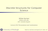 Discrete Structures for Computer Sciencebill/441/lec/lec18.pdf · 2020. 6. 25. · Discrete Structures for Computer Science William Garrison bill@cs.pitt.edu 6311 SennottSquare Lecture