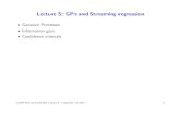 Lecture 5: GPs and Streaming regression - GitHub Pages Lecture 5: GPs and Streaming regression Gaussian
