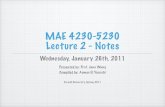 MAE 4230-5230 Lecture 2 - Notes e.g. 2: a 10آµm bead moving at a speed of 15cm/s in water a micro-bead