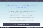 Determination of mass hierarchy in ICAL at INO...Mass hierarchy @ INO INO Collaboration Determination of mass hierarchy in ICAL at INO Ali Ajmi1, Abhish Dev2, Mohammad Nizam1, Nitish