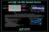 ±1LSB 18-Bit Serial DACs · Features n Maximum 18-Bit INL Error: ±1LSB over Temperature n Guaranteed Monotonic over Temperature n Program or Pin-Strap Six Output Ranges: 0V to 5V,
