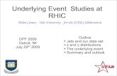 Underlying Event Studies at RHIC - Yale Universitycaines/Presentations/...Helen Caines – DPF 2009 2 STAR : PRL 97 (2006) 252001 • Minimum bias particle production in p+p also well