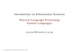 Introduction to Information Sciences Natural Language …marcocuturi.net/Teaching/KU/2010/IIS/lec2-FL.pdf · 2016. 10. 4. · Introduction to Information Sciences: NLP 2. Summary