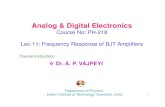 Analog & Digital ElectronicsAnalog & Digital Electronics Course No: PH-218 Lec-11: Frequency Response of BJT Amplifiers Course Instructors: Dr. A. P. VAJPEYI Department of Physics,Frequency