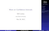 More on Confidence Intervalswlandau.github.io/stat305/lectures/ch6part2/ch6part2.pdf · More on Con dence Intervals Will Landau n 25, ˙ unknown n