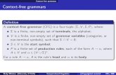 Context-free grammars - University of shuly/teaching/09/nlp/cfg-handout.pdf · PDF file 2008. 11. 26. · Context-free grammars Context-free grammars: derivation Given a grammar G