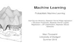 Machine Learning Probabilistic Machine Learning · PDF file Machine Learning Probabilistic Machine Learning learning as inference, Bayesian Kernel Ridge regression = Gaussian Processes,