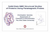 Solid-State NMR Structural Studies of Proteins Using … · 2016. 1. 12. · Oschkinat et al., Nature (2002) α-spectrin SH3 domain (~300 13C-13C restraints) M.H. Levitt, “Spin