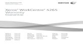 Xerox WorkCentre 4265 Warranty · Xerox warrants that the WorkCentre 4265 product and its Consumables, Routine Maintenance Items, and Options/Upgrades (related items) will be free