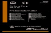 Air Sump Pump P35A1-EU Product Information · Prevent dirt from entering the pump. When pumping from a ditch or natural sump, set the pump on a board or flat stone or suspend it a