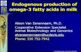 Endogenous production of omega-3 fatty acids in milk ¢â‚¬¢Omega-3 (¯â€°3) polyunsaturated fatty acids (PUFA)