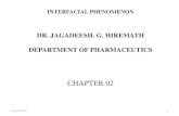 DR. JAGADEESH. G. HIREMATH DEPARTMENT OF ......DR. JAGADEESH. G. HIREMATH DEPARTMENT OF PHARMACEUTICS CHAPTER 02 23 June 2012 2 Phase Type of interface Example Gas-Gas No interface