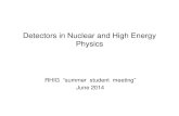 Detectors in Nuclear and High Energy Physics · 2015. 4. 8. · - points of origin (“vertex”) and initial directions We will discuss different tracking detectors: hits precision,