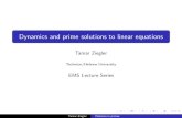 Dynamics and prime solutions to linear tamarz/prime-EMS.pdf¢  Dynamics and prime solutions to linear