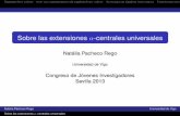 Sobre las extensiones -centrales universales · 4 Extensiones centrales universales de álgebras Hom-Leibniz 5 Relación entre extensiones -centrales universales Natália Pacheco