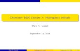 Chemistry 1000 Lecture 7: Hydrogenic orbitalspeople.uleth.ca/~roussel/C1000/slides/07hydrogenic.pdf · Chemistry 1000 Lecture 7: Hydrogenic orbitals Marc R. Roussel September 10,