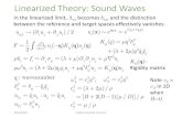 Linearized Theory: Sound Waves - Lorentz Institute · 2018. 5. 15. · Linearized Theory: Sound Waves In the linearized limit, Λ iαbecomes δ iα, and the distinction between the