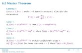 6.2 Master Theorem Note that the cases do not cover all pos- · 6.2 Master Theorem We prove the Master Theorem for the case that nis of the form b‘, and we assume that the non-recursive